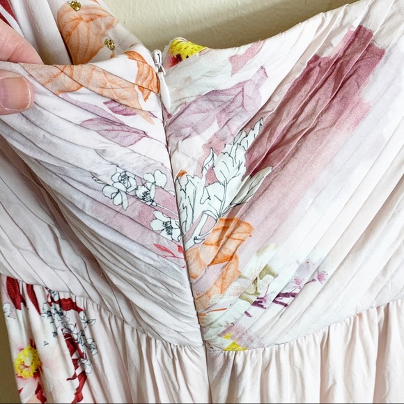 Plum Pretty Sugar - Pink Floral Strapless Midi/Maxi Dress - Picture 10 of 14